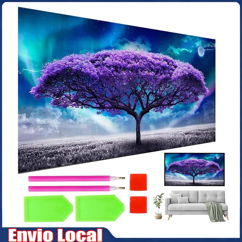 Crianças redondas pintura diamante lua árvore conjunto, adulto 5D diamante arte pintura DIY-70x40cm pintura