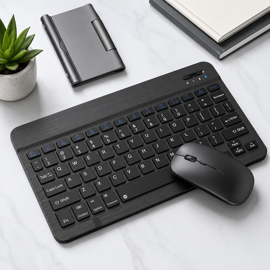 Kit Teclado e Mouse Bluetooth 5.2 Sem Fio Compatível com PC Notebook Android e iPhone  