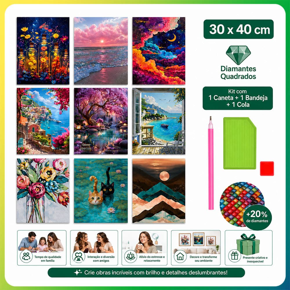 30x40cm Feito à Mão 5D Quadrado Diamante Pintura Minimalista Decoração de Parede Decoração de Casa Presente