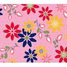 Tecido Tricoline Flores Exóticas Fundo Rosa 100% Algodão Mesa Posta Quilting Artigos De Ateliê