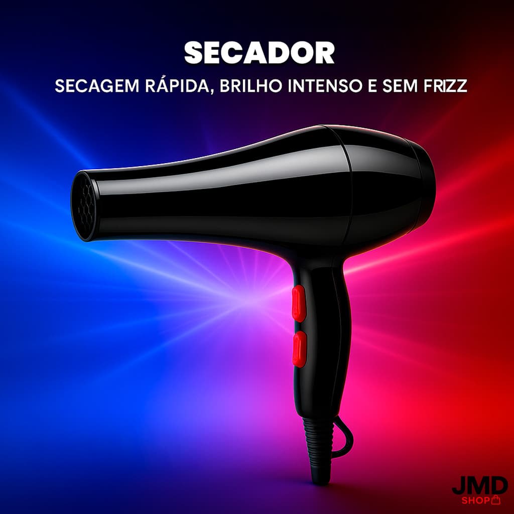 Secador De Cabelo Profissional Modelador Resultado Profissional Brilhantes Intensidade