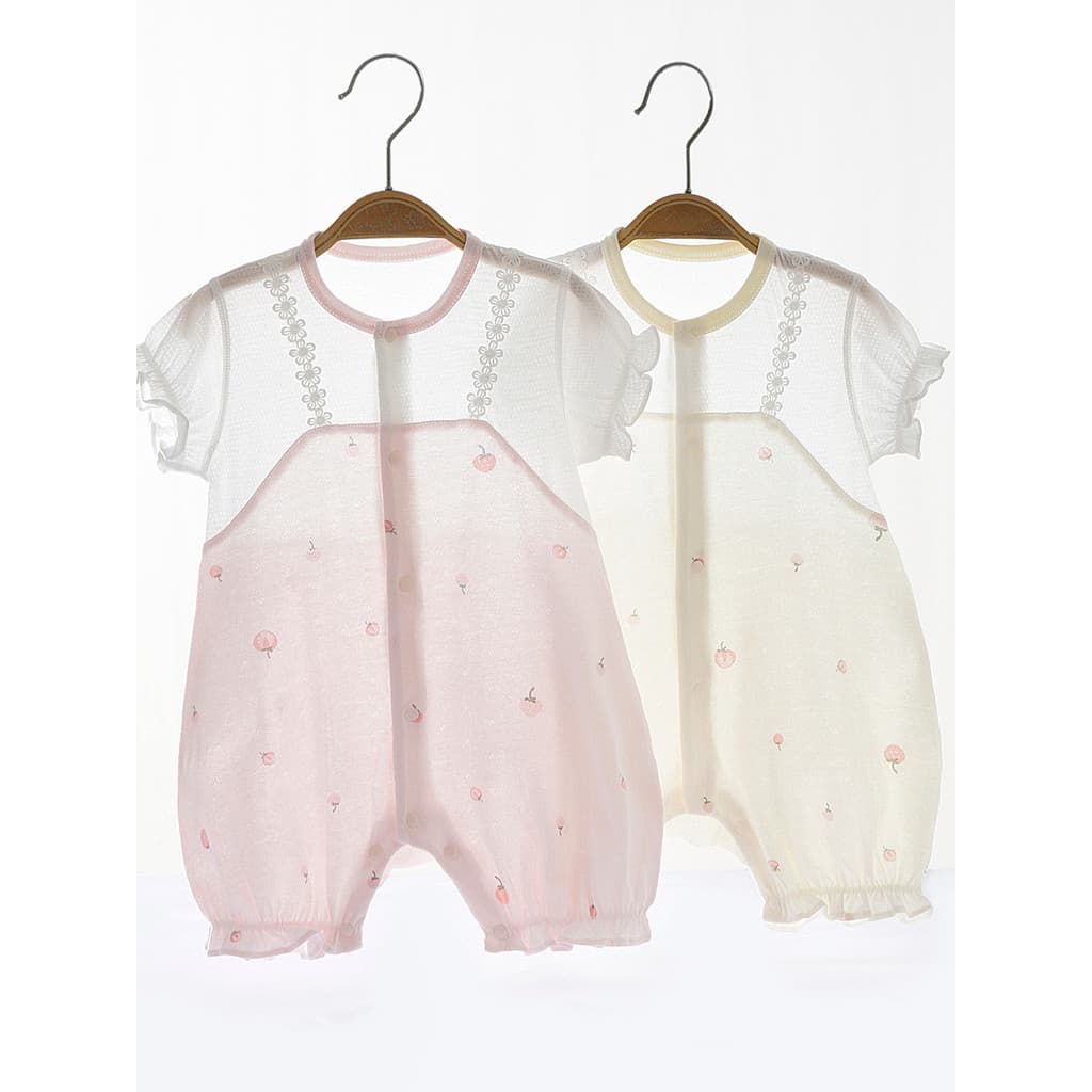 Bebê bebê macacão verão estilo fino respirável roupas de manga curta Super bonito bebê menina verão macacão Outing roupa