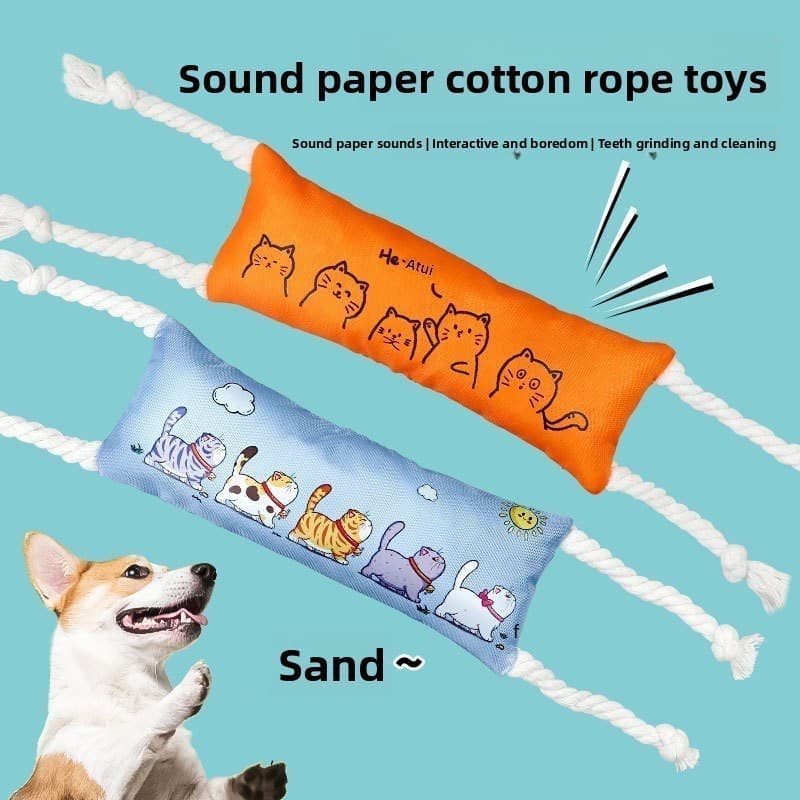 Brinquedos Para Cães Aliviam O Tédio Auto-Feliz Pelúcia Soando Nó Brinquedo Filhote De Cachorro Molar Som De Papel