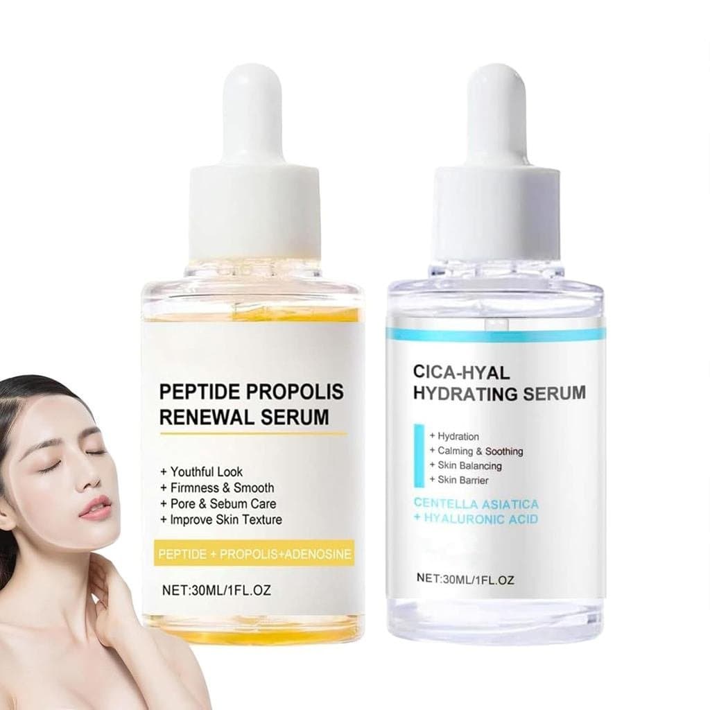 Sérum Renovador de Própolis e Peptídeos Coreanos, Sérum de Hidratação e Renovação de Rugas, Essência Facial Anti-Idade c