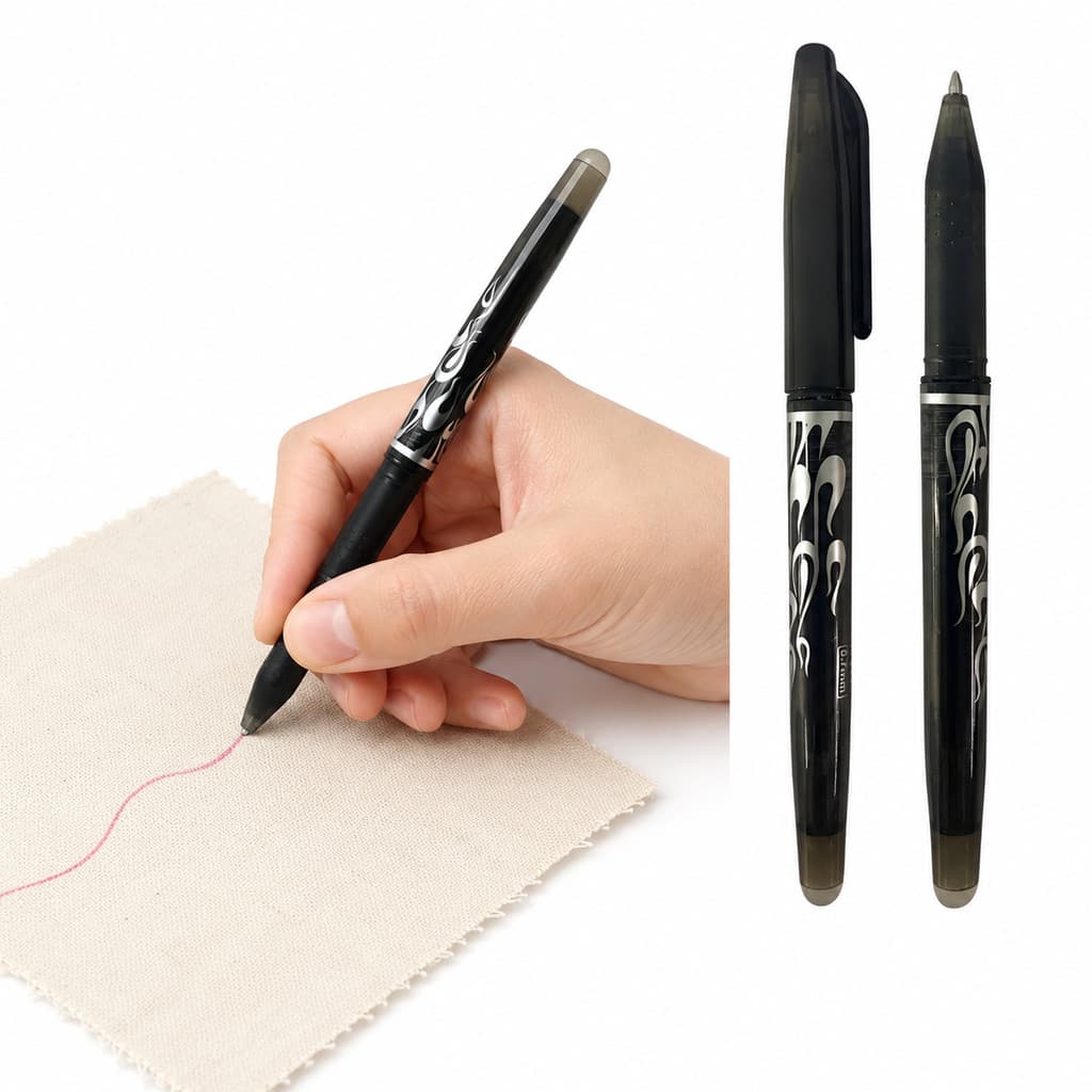 Caneta Mágica Apagável Para Marcar Tecido Patchwork Bordado Moldes Artesanato Apaga Com Calor