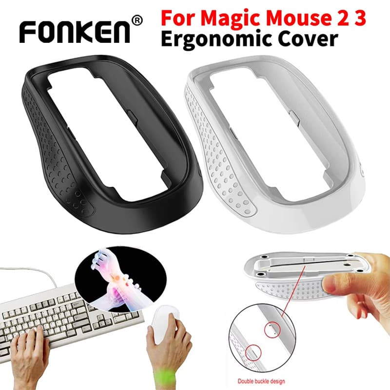 Fonken Mouse Base Design Ergonômico Para Aple Magic 2/3 Antiderrapante Capa De Booster Sem Fio