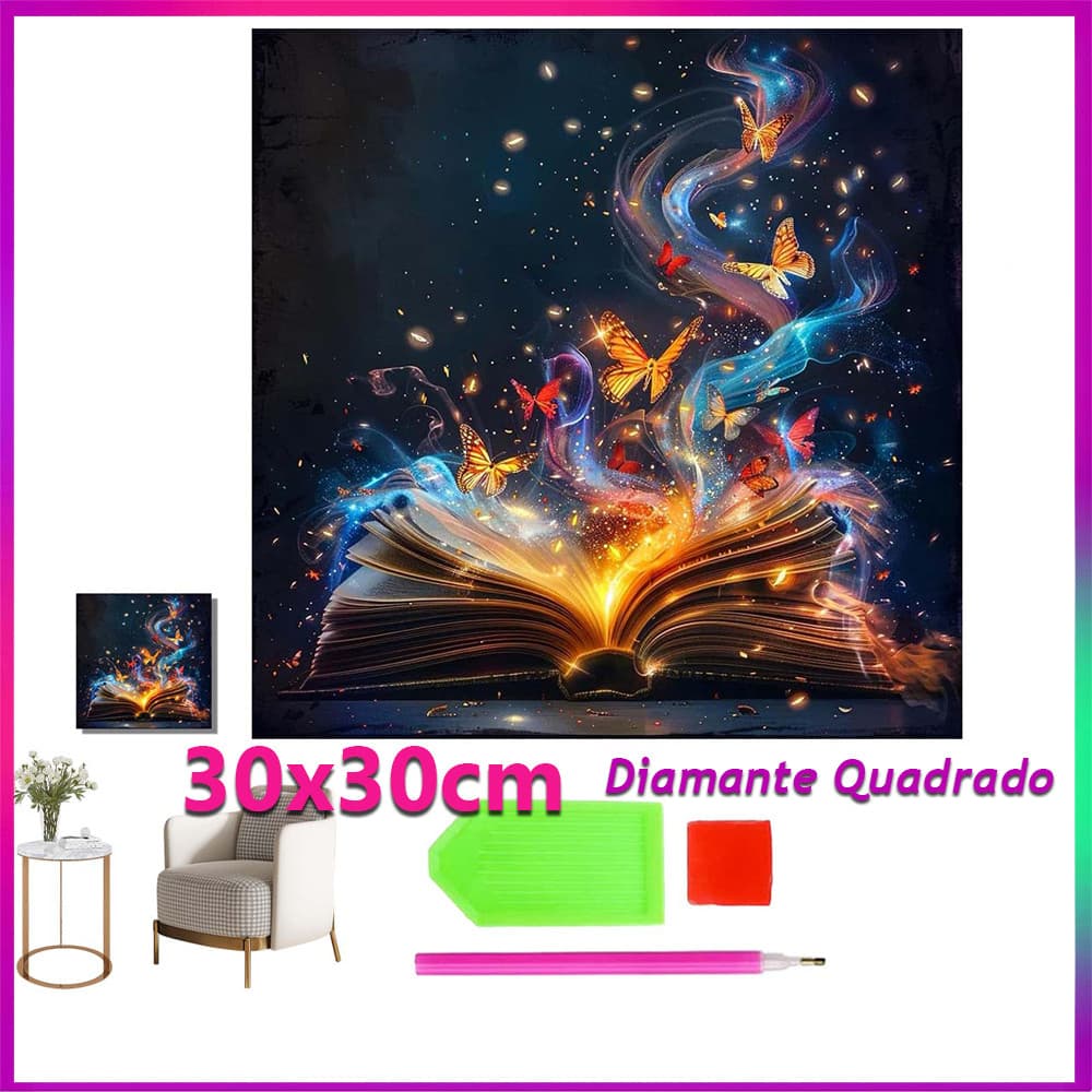 30x30cm Livro Mágico pintura de diamante pintura de diamante 5D decoração de parede doméstica de arte Diamante quadrado