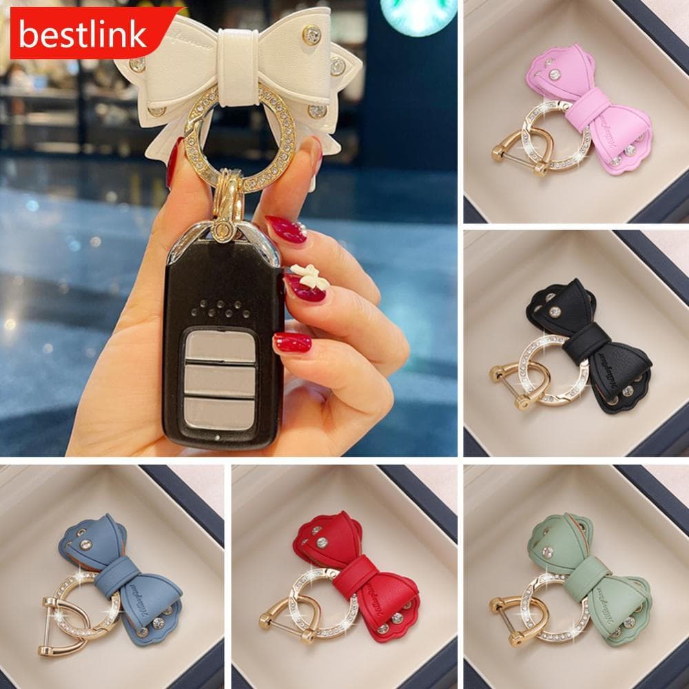 BESTLINK Anel De Metal Chaveiro Do Carro Ouro Strass Couro Arco Bonito Acessórios Para Mulheres Meninas Motos Moto Porta