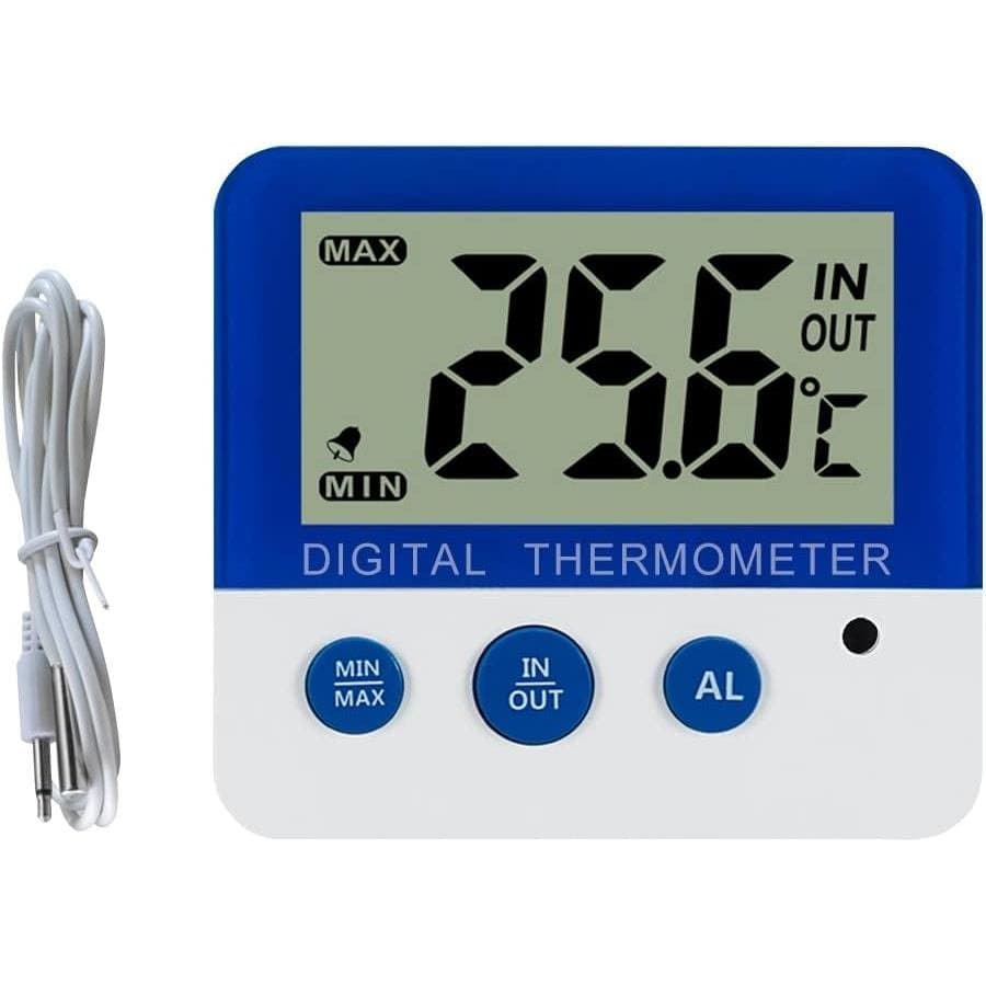 Termômetro Digital para Freezer/Geladeira com Ímã e Suporte, Indicador de Alarme LED, Termômetro de Máxima/Mínima Temper