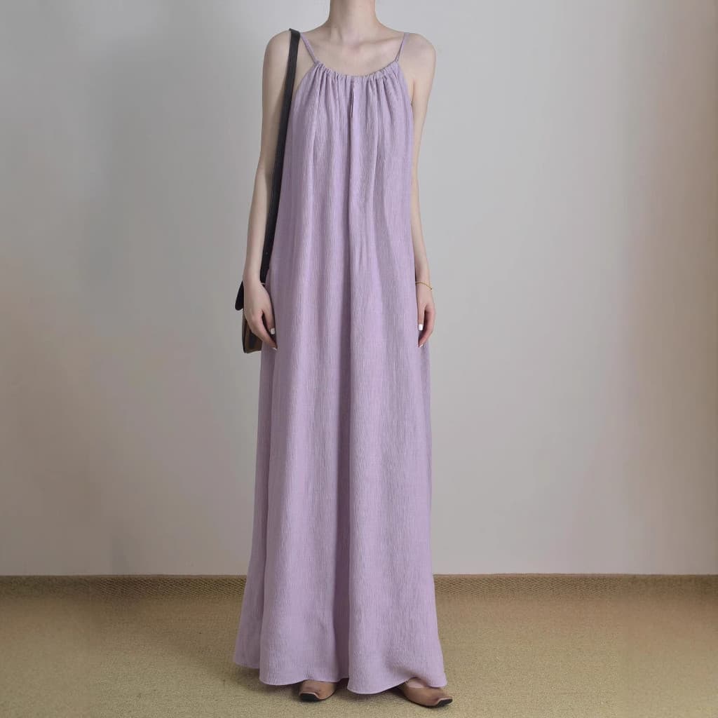 Vestido estilingue solto feminino verão férias suave vestido longo chique sem mangas vestido longo feminino