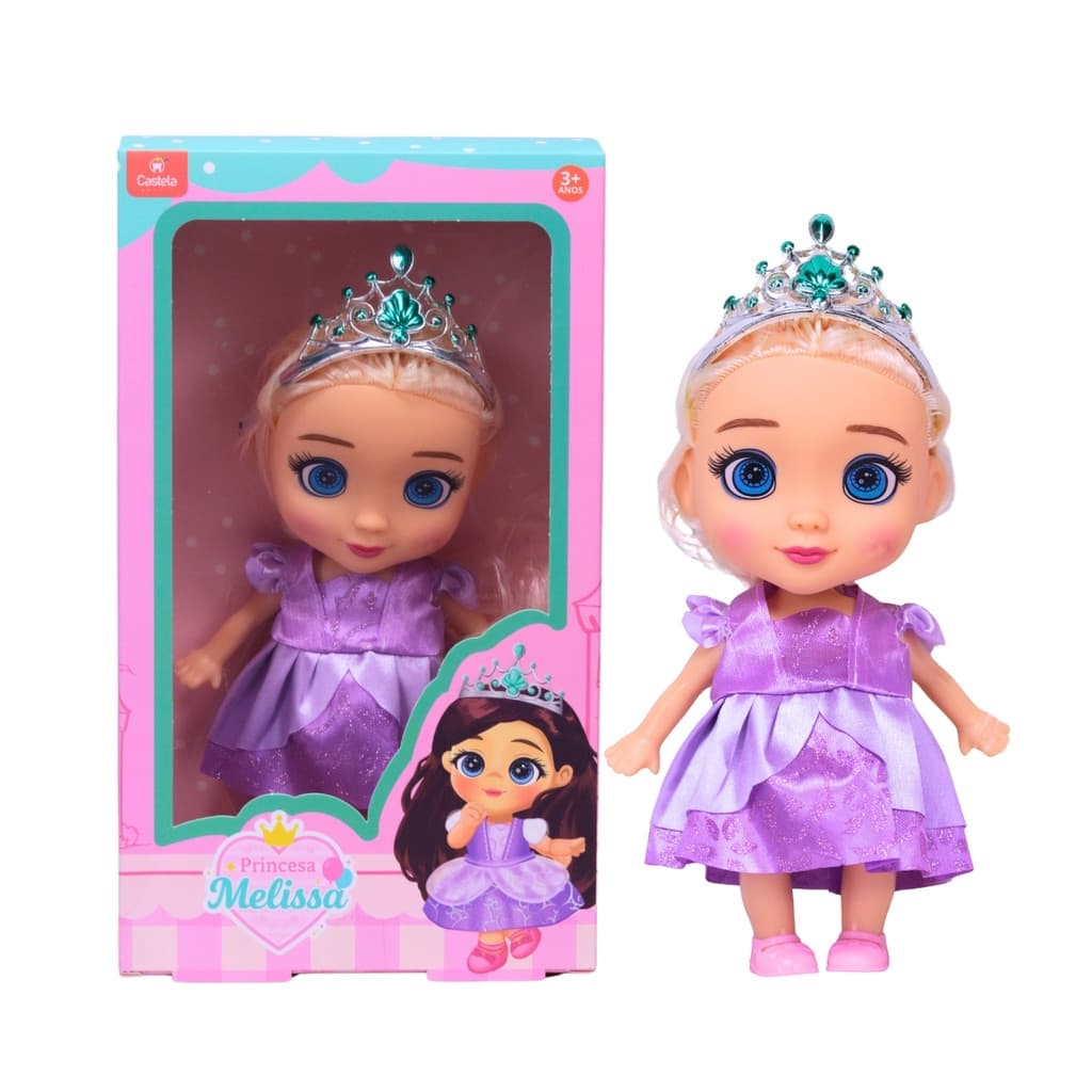 Boneca Articulada Princesa Melissa Vestido Roxo Castela
