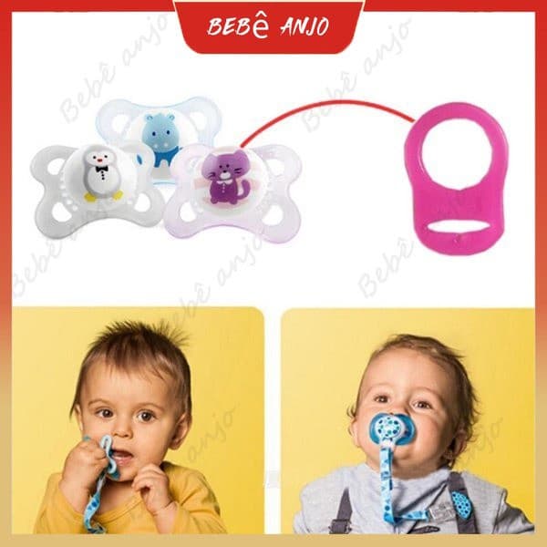 Adaptador/clipe de chupeta de silicone transparente para bebês, adequado para anéis de chupeta Mam Nuk KJJD
