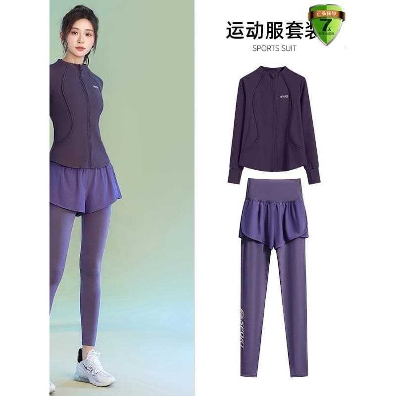 Roupas de Fitness femininas 2026 novo estilo profissional correndo esportes de manga comprida roupas de Yoga roupas de t