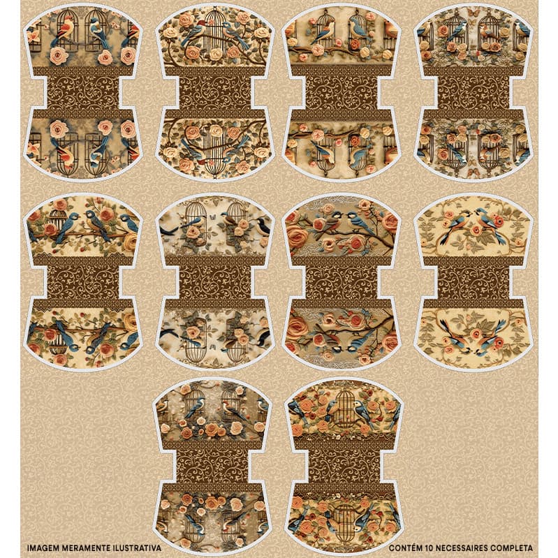 Tecido Tricoline Digital Painel Jardim das Gaiolas Pano Patchwork Bolsa Artesanato DIY Costura