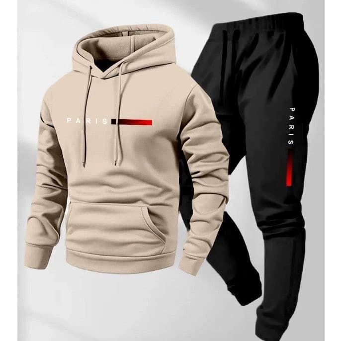 15 Cores Outono Inverno Moletom Com Capuz Masculino Estampado + Calças De Bolso Conjunto De Duas Peças Unissex