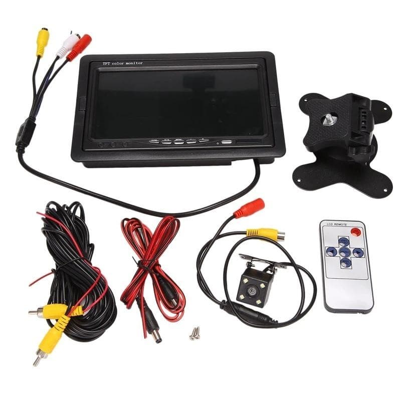 7 Polegada Widescreen 12V Câmera De Visão Traseira Do Carro Monitor Noturna Invertendo Estacionamento Sistema Com Revers