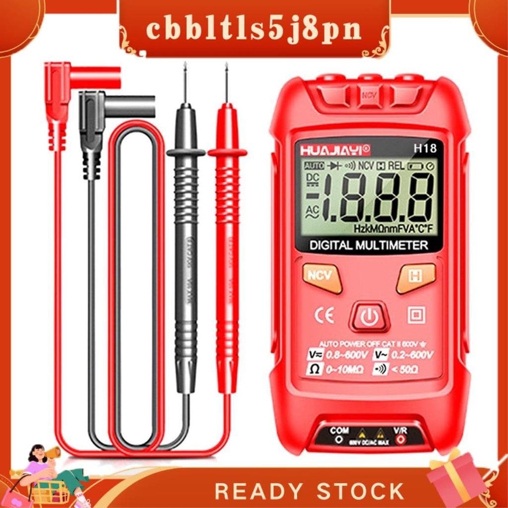 cbbltls5j8pn H18 Mini Multímetro Digital Medidor De Tensão 1999 Contagens Multimetro Ohm NCV Ferramentas De Eletricidade