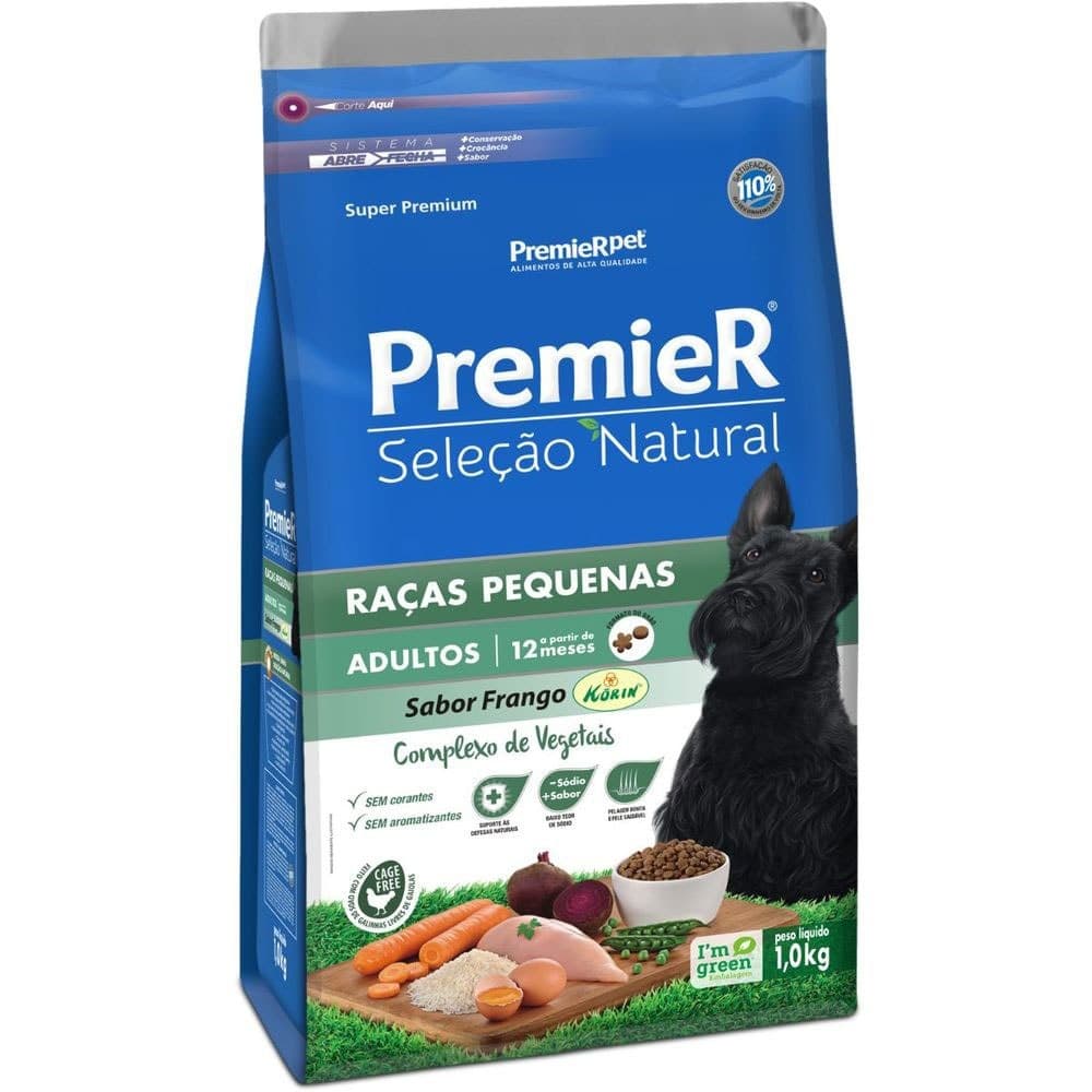 Ração PremieR Seleção Natural raças pequenas cachorros adultos frango 1,0kg