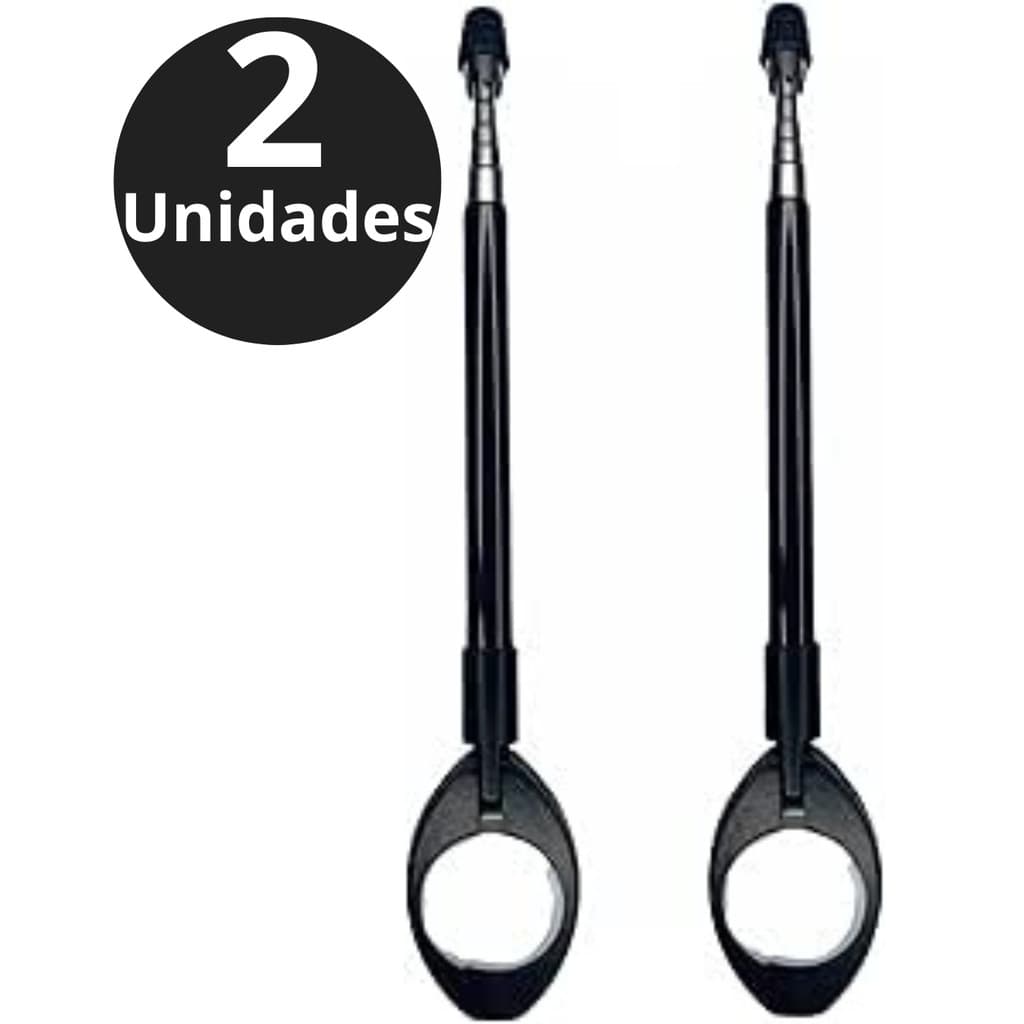 KIT 2 Antenas de Moto Corta Linha de Pipa Retrátil 7 Estágios Anti Cerol Aço Inox Guidão ( Preto )