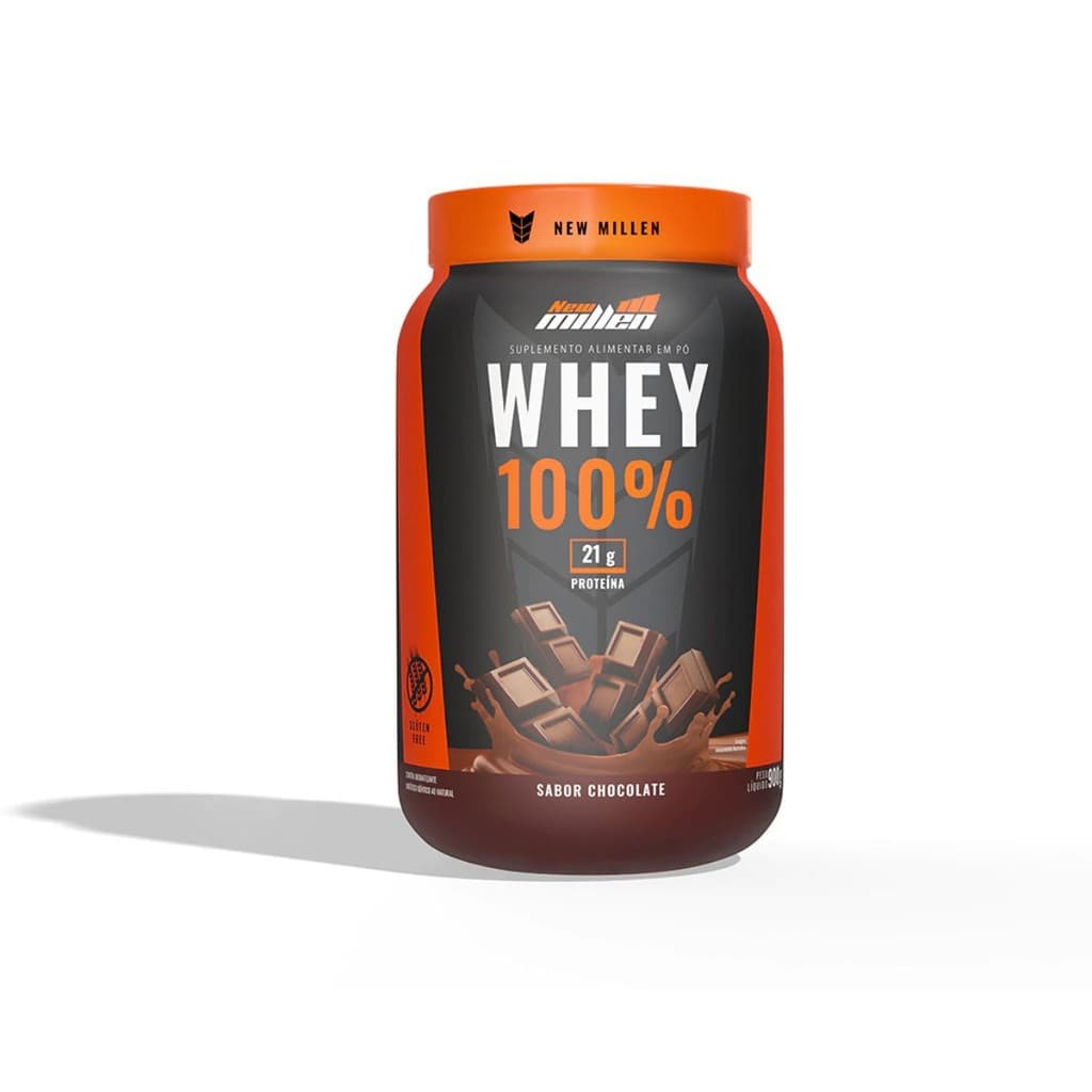 WHEY PROTEIN 100% 21G PROTEINA CHOCOLATE POTE 900G NEW