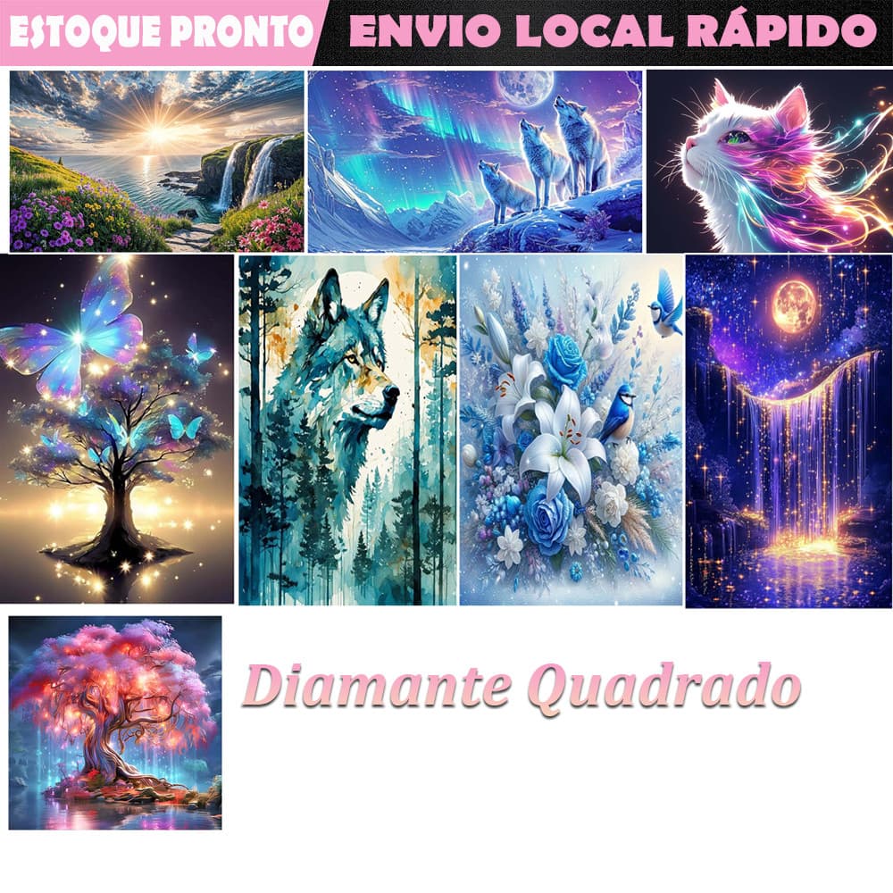 Diamante quadrado pintura de diamante 5D faça você mesmo de pintura de diamante bordado artesanato