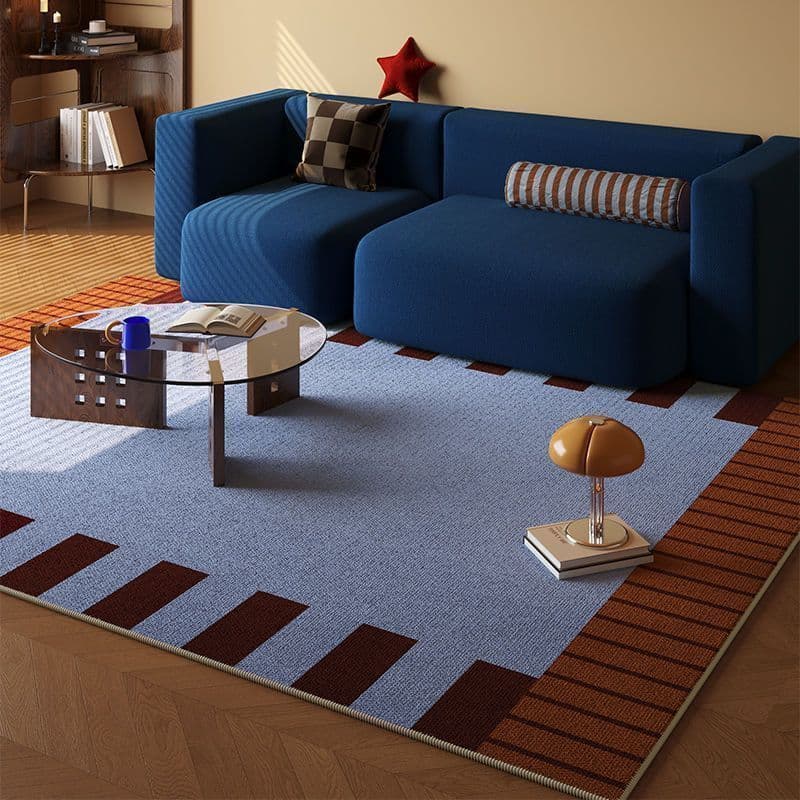 [Novo produto] Retro listrado sala de estar tapete quarto resistente ao desgaste antiderrapante cobertor de cabeceira re