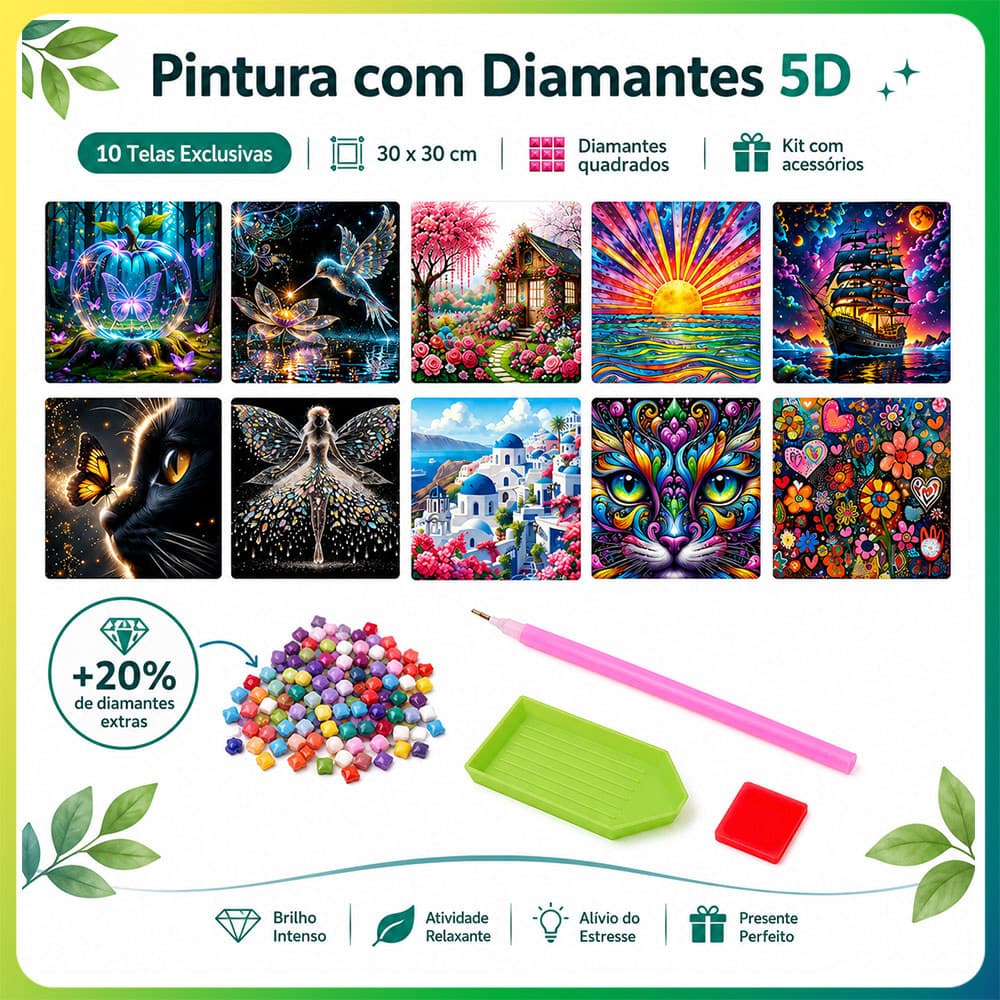 30x30cm Diamante Quadrado 5D Pintura Diamante DIY Artesanal Diamante Arte Pintura Decoração de Parede Artesanato