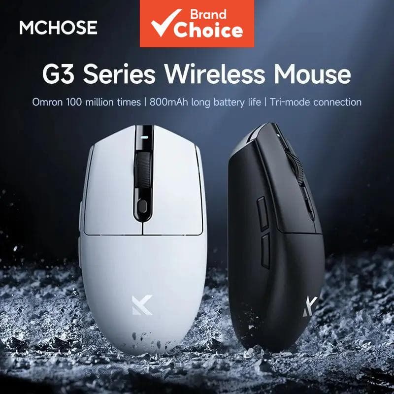  MCHOSE G3 Mouse Gaming Sem Fio de Alta Performance 3 Modos 2.4G/Bluetooth/Com Fio PAW3311 12K DPI 1K Taxa de Polling,