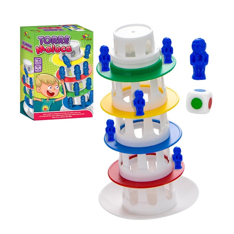 Jogo Infantil Torre Maluca Diversão e Estratégia para a Família Toda