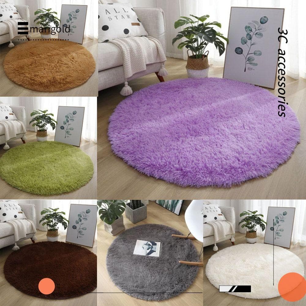 Tapetes De Sala De Estar MARIGOLD , Tapete Redondo Antiderrapante De Pelúcia Macia De Pé De Cor Sólida Espessado De 40 C