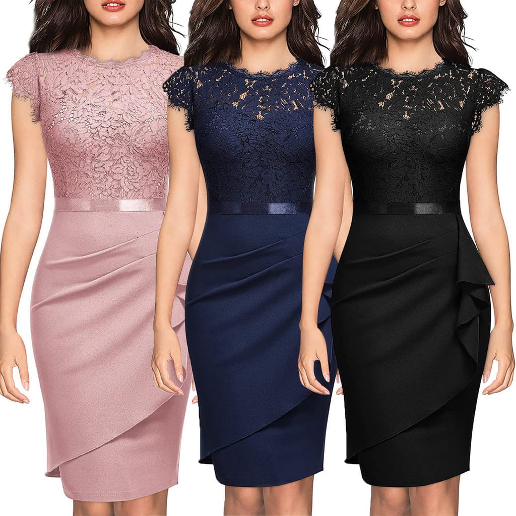 Vestido-saia, vestido de peça única, roupa formal feminina, vestido de dama de honra, vestido justo de renda novo 2026 Z