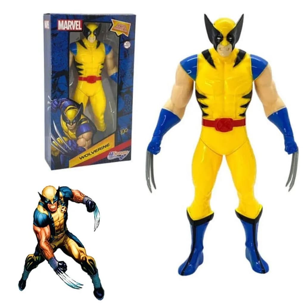 Boneco Wolverine Marvel 22cm Articulado X-Men Brincar e Colecionar