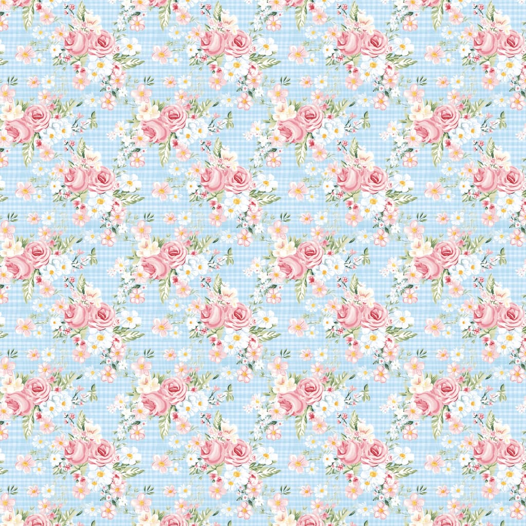 Tecido Tricoline Digital Xadrez Floral Mesa Artesanato Pano Patchwork Costura Rosas DIY