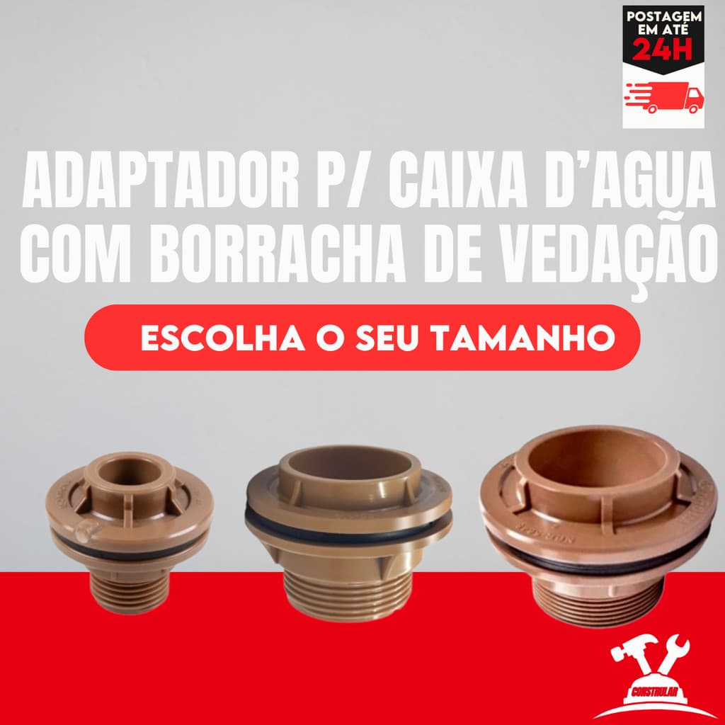 Flange Adaptador 20, 25, 32, 40, 50 e 60mm P/ Caixa D’ Água/Cisterna