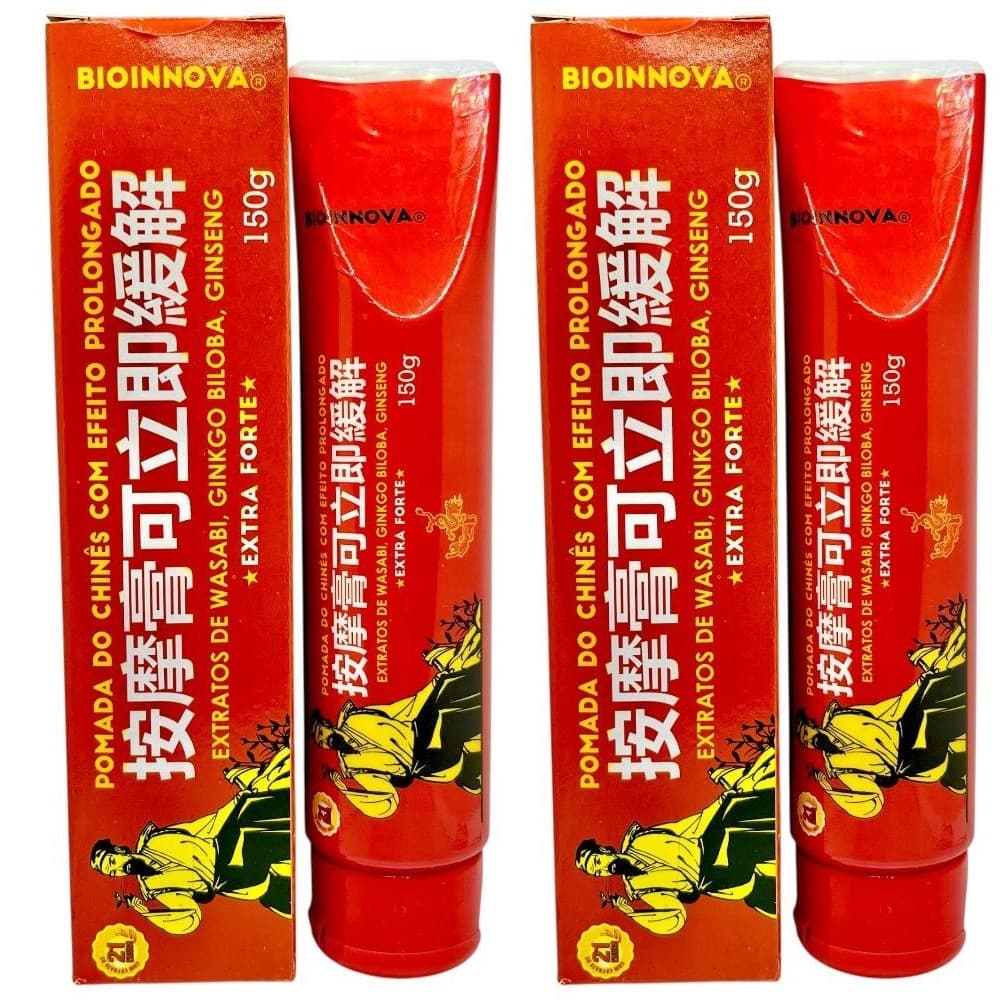 Kit 2 Pomadas do Chinês com Extratos - Extra Forte - Efeito Prolongado - 150g  - BioInnova