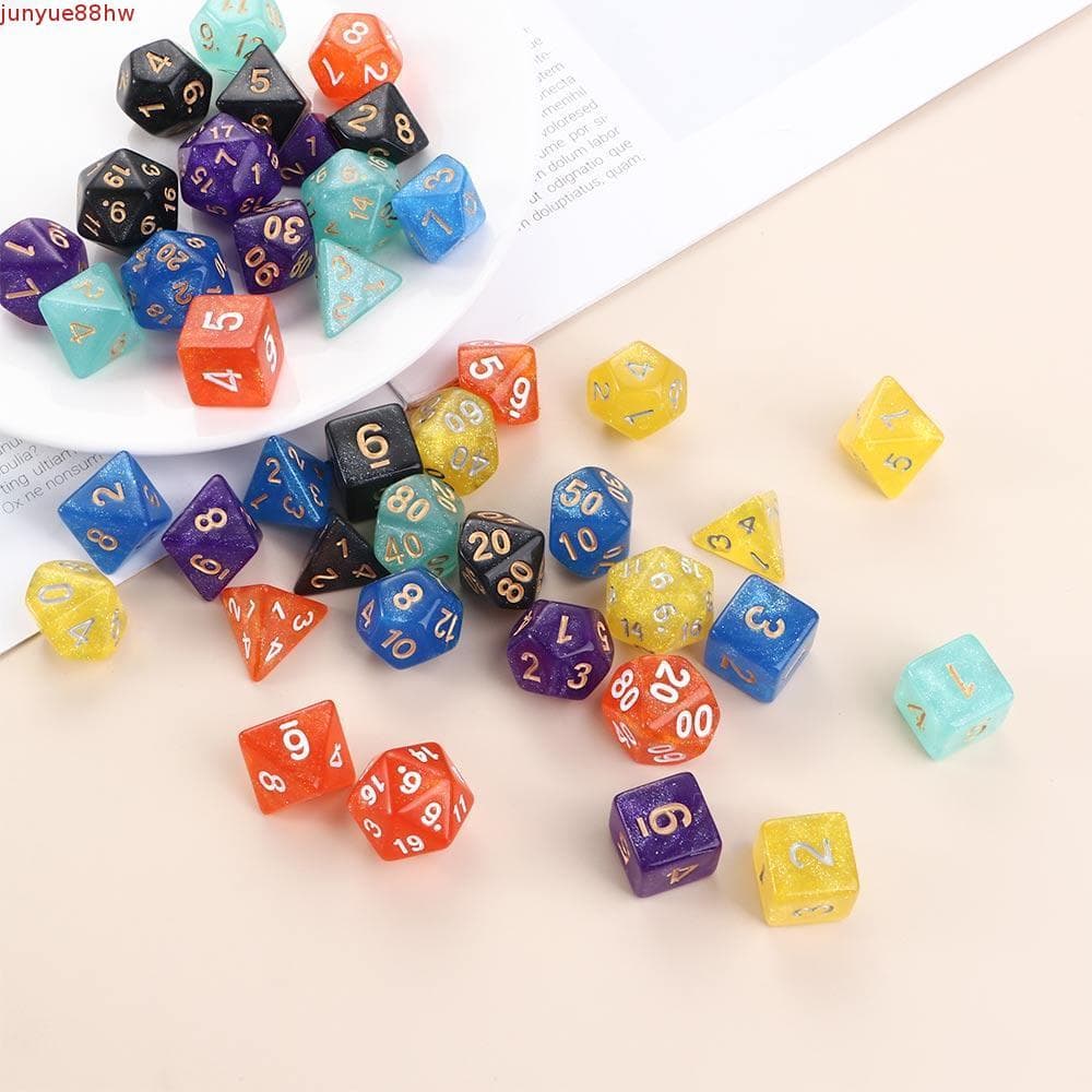JUNYUE Conjunto De Dados Poliédricos De Jogo 7 Unidades/Jogos De Tabuleiro Para Festa Em Família Céu Estrelado Digitais