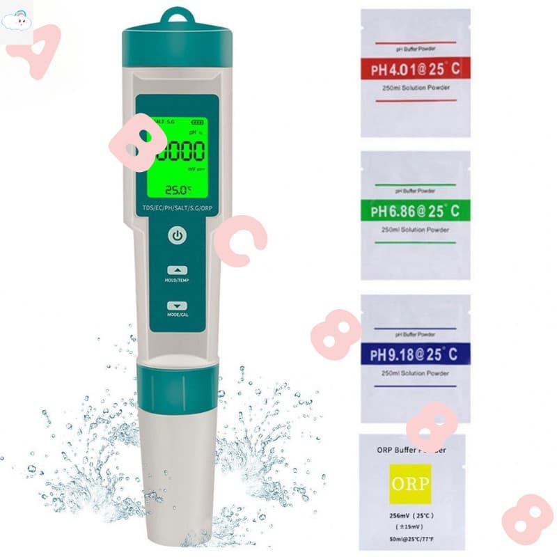 Medidor Digital De PH 7 Em 1/ORP/EC/TEMP/SALT/S.G/TDS De Qualidade Da Água De Alta Precisão SHOPSBC0147