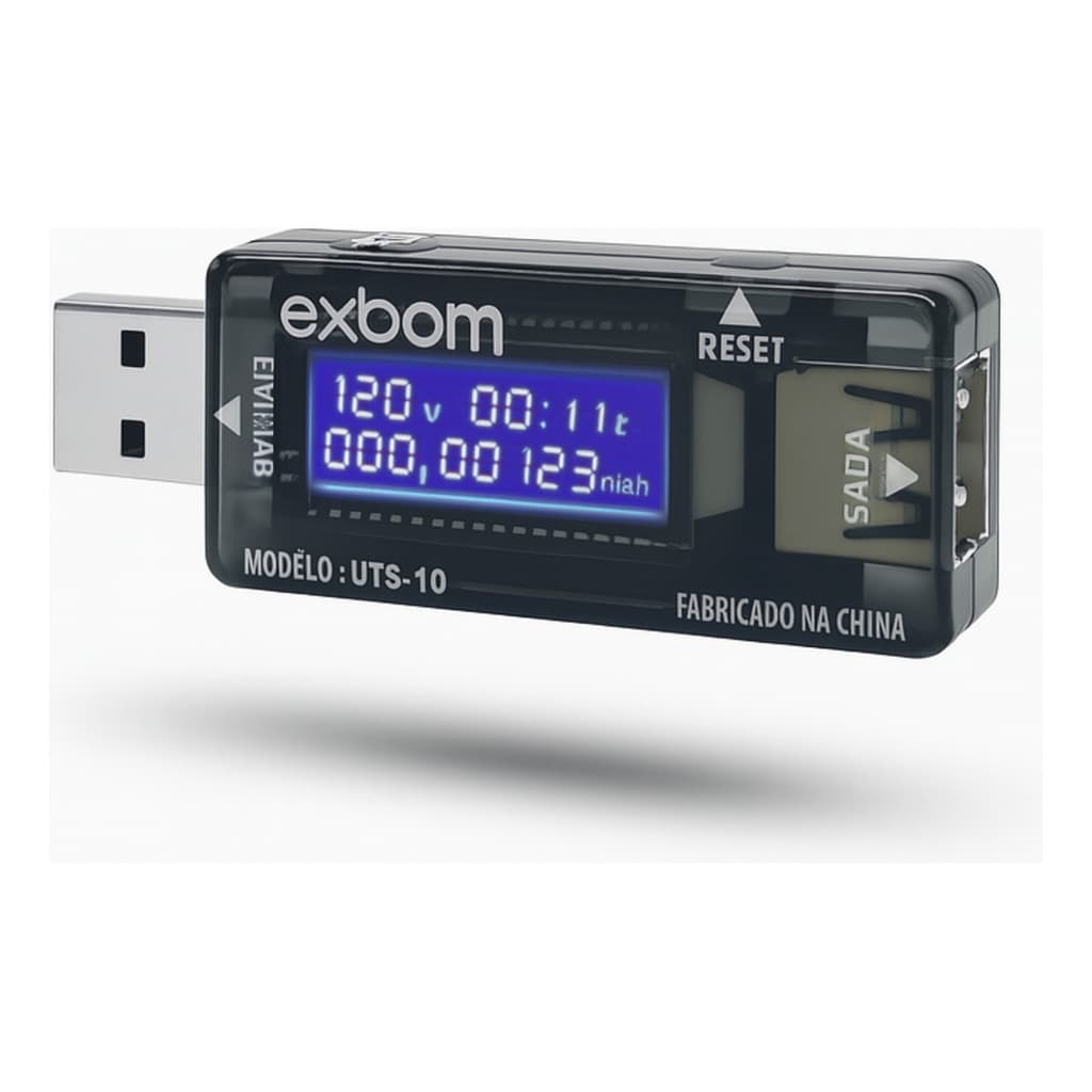 Testador Digital Tensão Usb Medidor Amperagem Voltagem