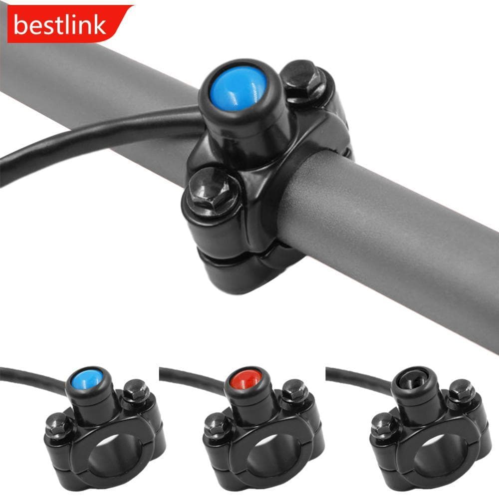 BESTLINK 22mm 7/8 " Interruptor Da Motocicleta Guiador Montar Chifre Farol Strobe Momentâneo Botão Acessórios Moto E9V9