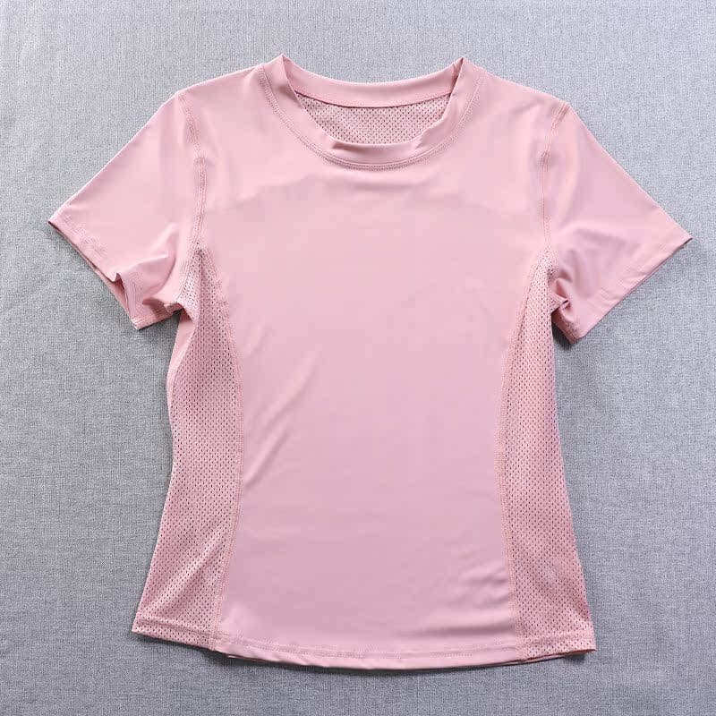 Roupas de Fitness topo feminino de manga curta respirável de secagem rápida esportes camiseta roupas de treinamento corr