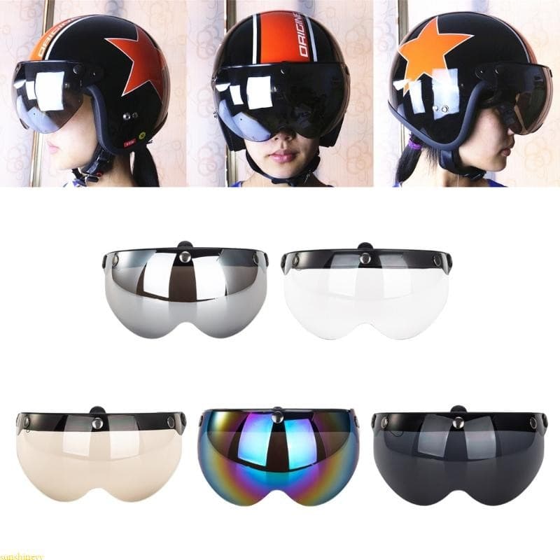 sunshineyy Capacetes Viseiras Escudo Para Motocicletas 3-Snap Retro Capacete Durável