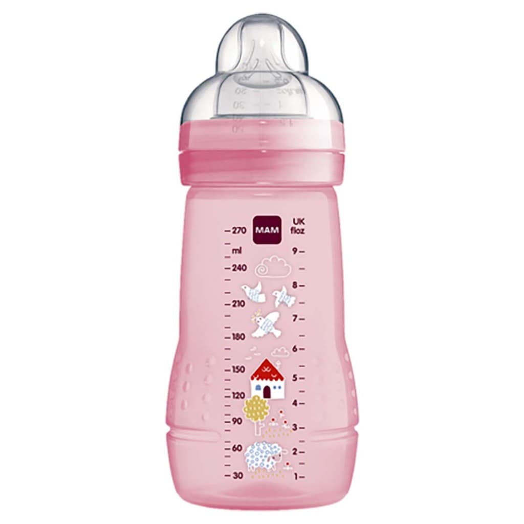 Mamadeira Mam Easy Active 270ml Rosa Embalagem Unitaria 2m+