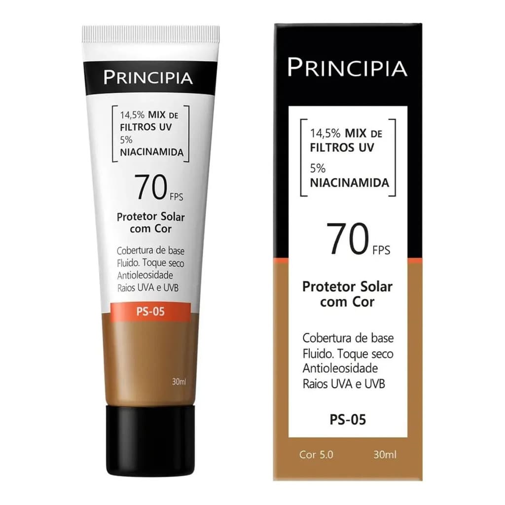 Principia, Protetor Solar Facial Fps70 Ps-05 Cor 5.0 C/ 30ml