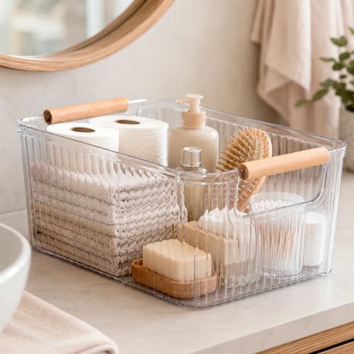 Organizador Cesto Multiuso Caixa Bambu Cozinha Armário Despensa Guarda Roupa Banheiro Lavabo