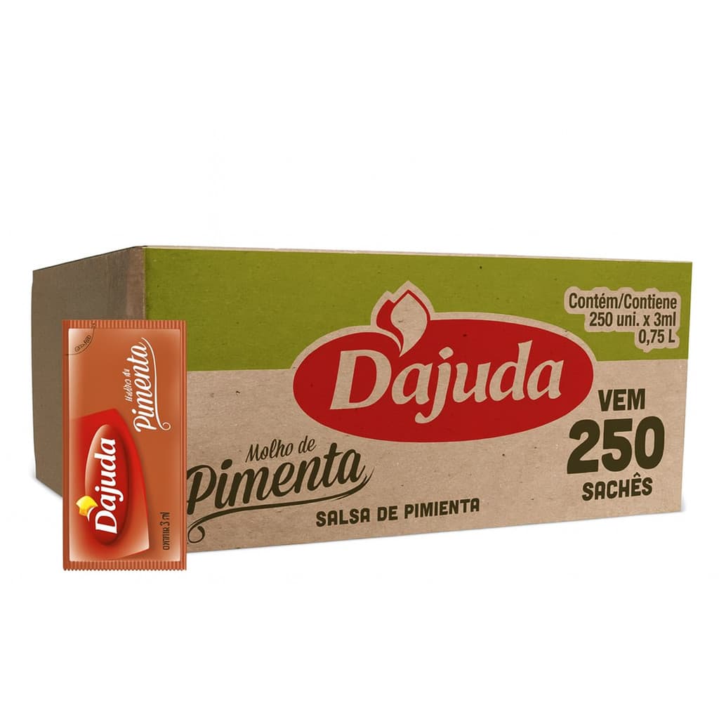 Sache Molho de Pimenta 250 Unidades 3 ml Cada Dajuda