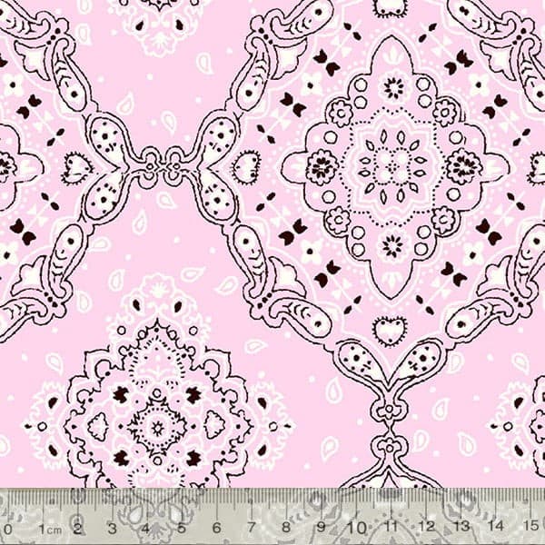 Tecido Tricoline Estampado Costura Pano Patchwork Bandana Rosa DIY