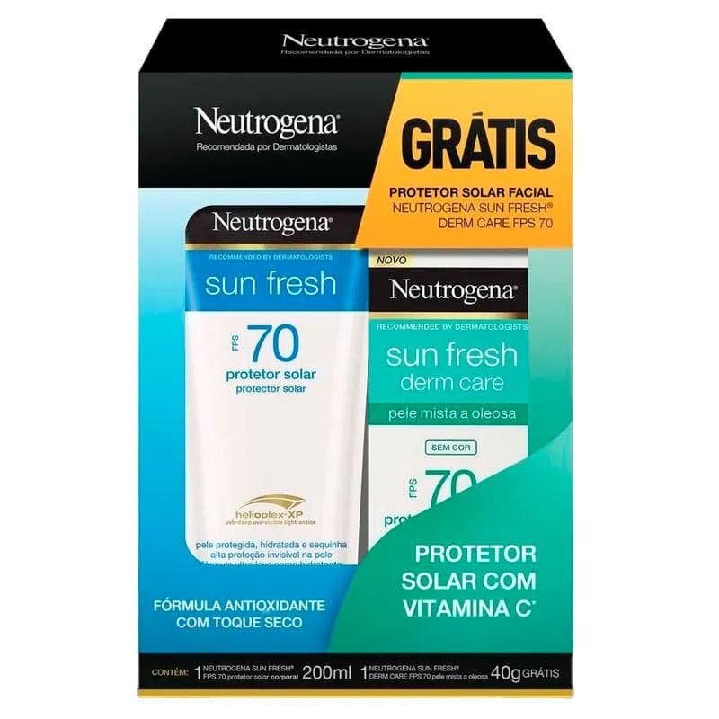 Kit Neutrogena Sun Fresh: Solar corpo 200ml + Protetor Solar Facial 40g