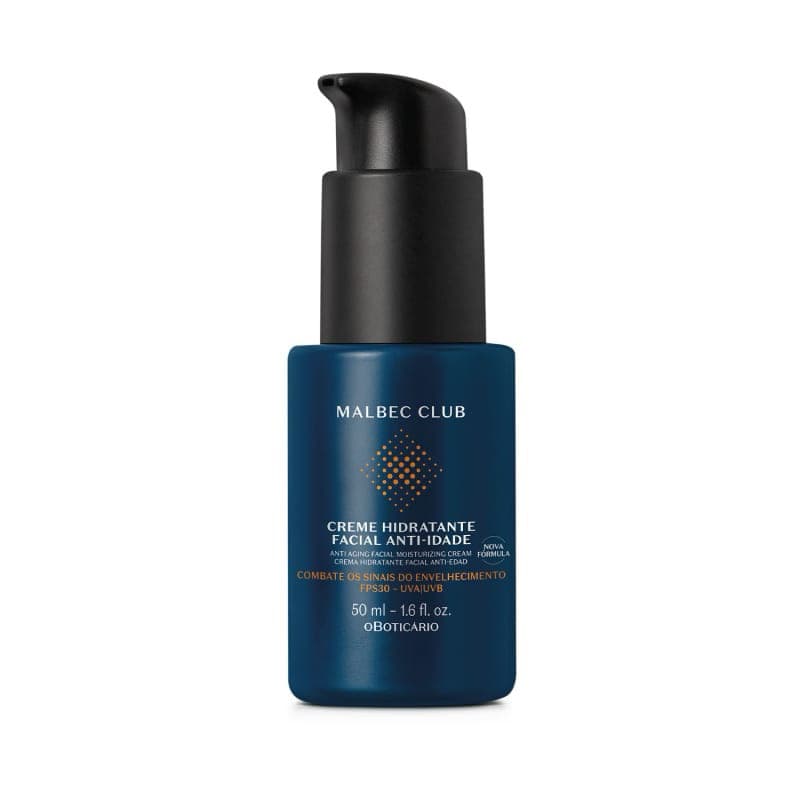 Creme Hidratante Facial masculino Anti-Idade Malbec Club 50ml