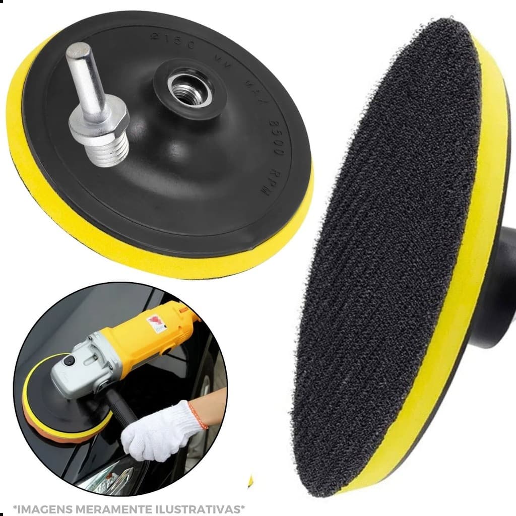 Suporte Boina Lixa P/ Esmerilhadeira Velcro Auto Colante Disco Adaptador M14 7 Pol / 180mm