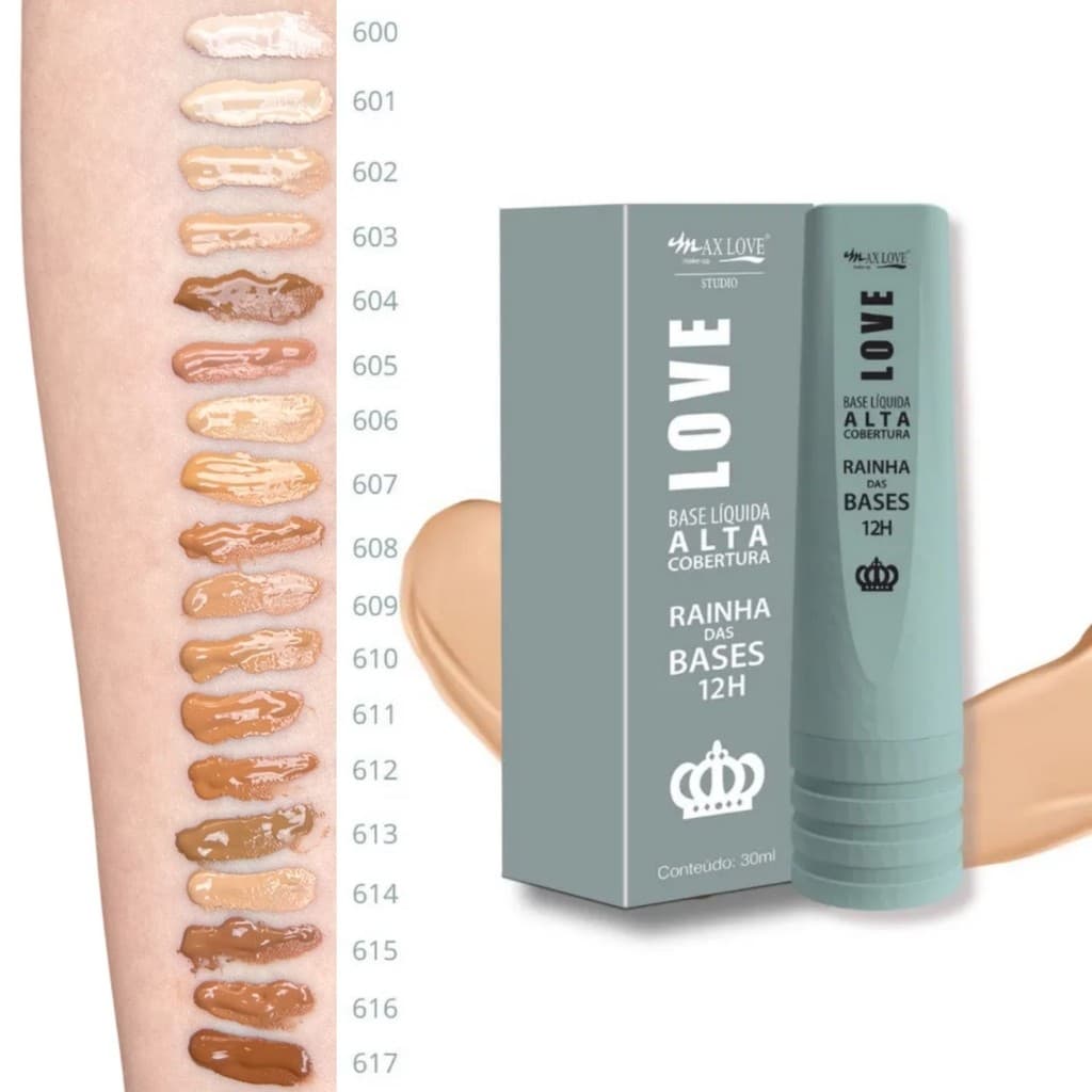 Base Liquida Alta Cobertura Rainha das Bases 12H Max Love